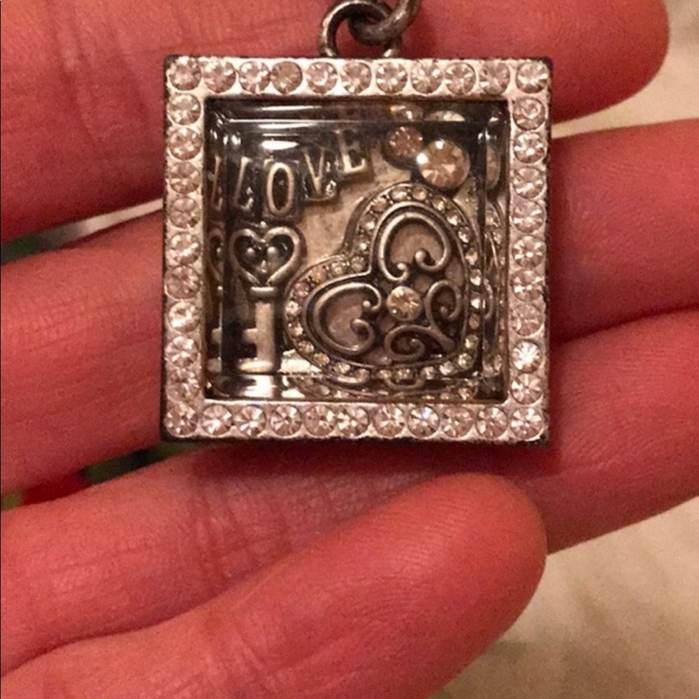 Silver shadowbox charms necklace